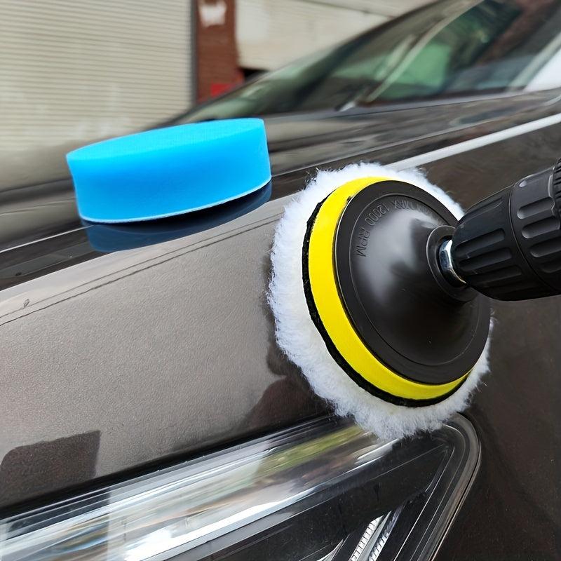 Car Buffing Wheel Kit with Wool Pads & Drill Adapter