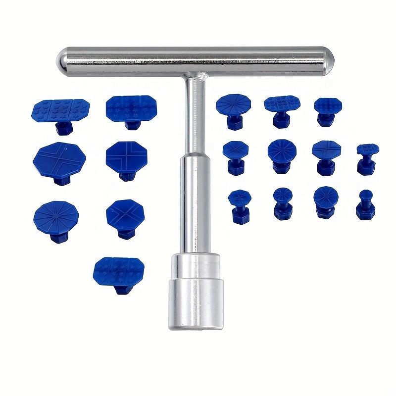 18-Piece Car Dent Repair Kit T-Handle Puller & Plastic Glue Tabs