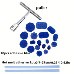 18-Piece Car Dent Repair Kit T-Handle Puller & Plastic Glue Tabs
