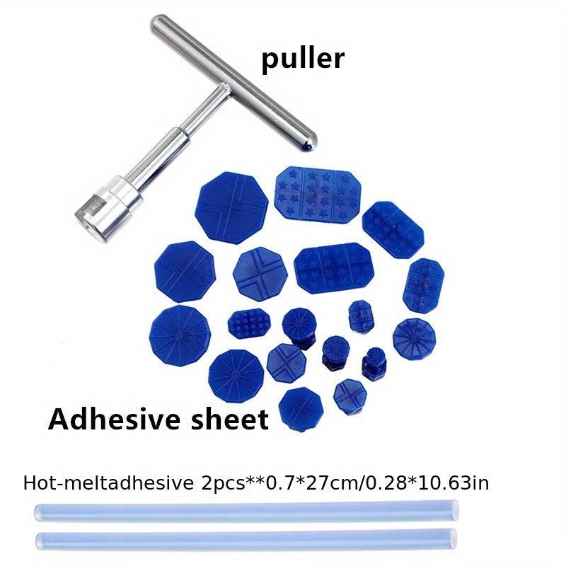 18-Piece Car Dent Repair Kit T-Handle Puller & Plastic Glue Tabs