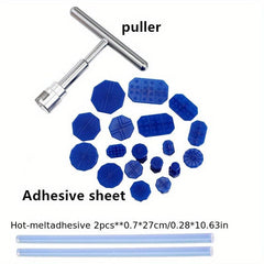 18-Piece Car Dent Repair Kit T-Handle Puller & Plastic Glue Tabs