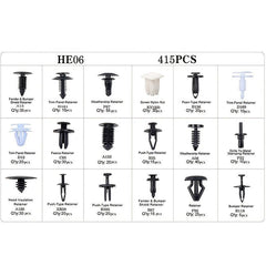 415 Pcs Car Body Retainer Clips Set Tailgate Handle Rod Clip Fastener Remover 18