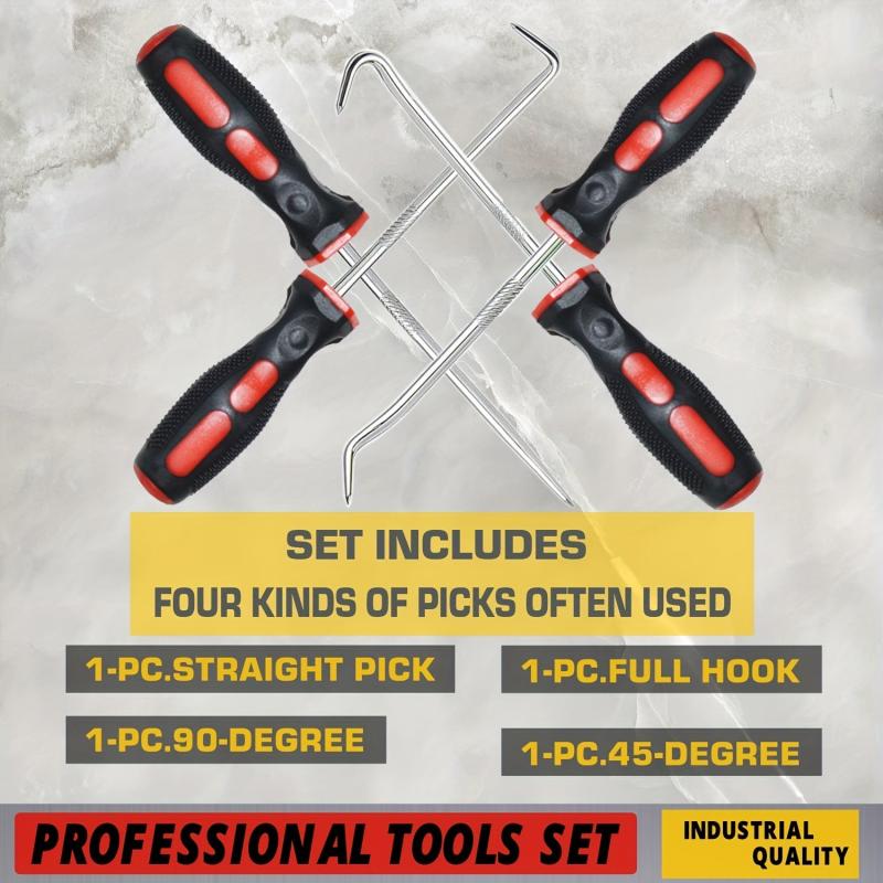 4Pcs Auto Seal O Ring Gasket Pick Hook Puller Set