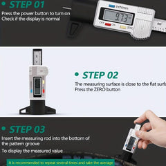 Digital Tire Tread Depth Gauge Tire Car Truck Bike Motor Check Tester