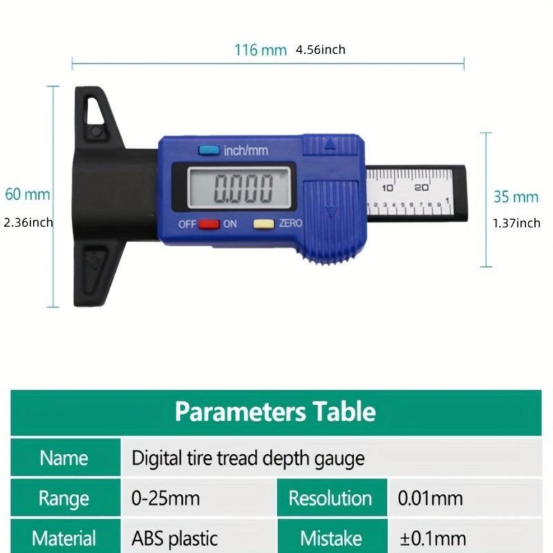 Digital Tire Tread Depth Gauge Tire Car Truck Bike Motor Check Tester