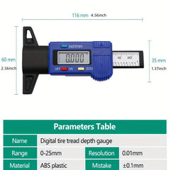 Digital Tire Tread Depth Gauge Tire Car Truck Bike Motor Check Tester