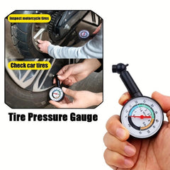 Mini Dial Pressure Gauge for Cars, Motorcycles & Bicycles