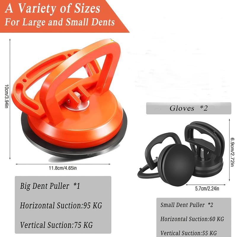 Car Dent Puller Removal Kit 3 Pcs Suction Cup Paintless Dent Repair Tool