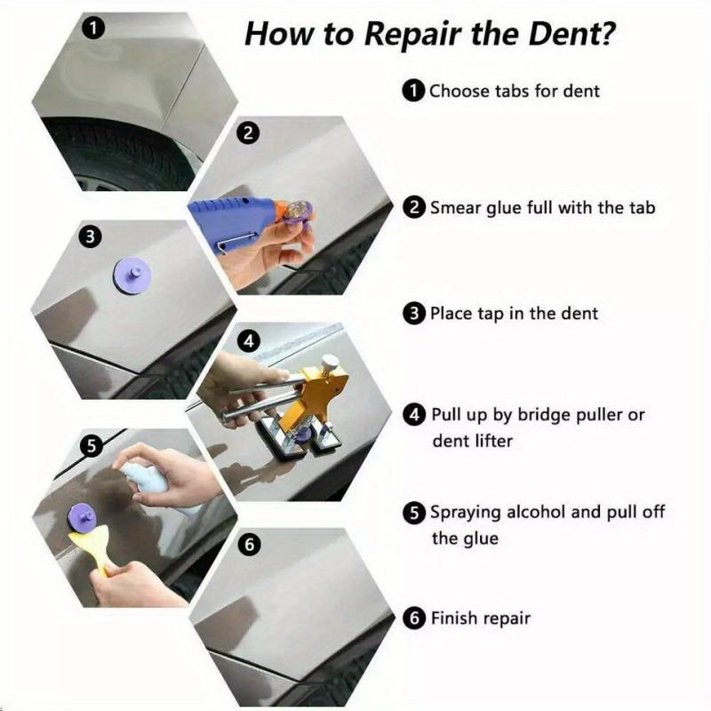 90pcs Car Dent Removal Pulling Tabs Set for Paintless Dent Repair
