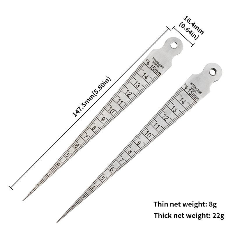 15mm Wedge Feeler Gap Hole Taper Gauge Welding Inspection Metric Imperial