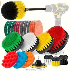 Power Scrubber Brush Set with Various Size Pads & Sponge