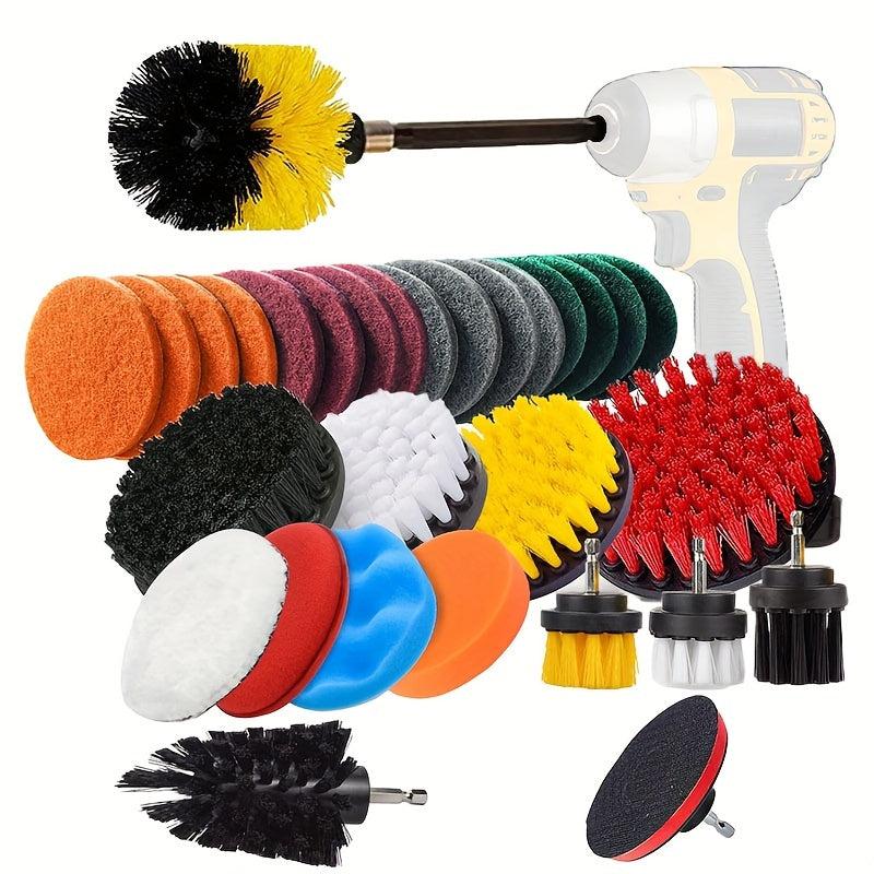 Power Scrubber Brush Set with Various Size Pads & Sponge
