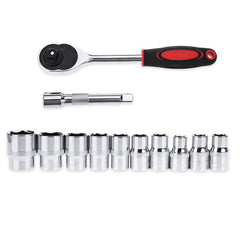 12pcs Ratchet Wrench 1/4 Inch Socket Set Combo Tools Kit