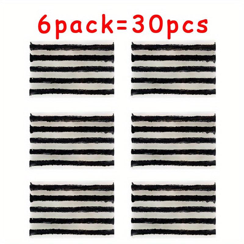 6 Packs Tire Repair Kit Rubber Tire Plugs Strings Tire Puncture Repair Tool