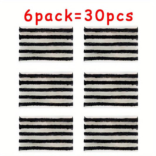 6 Packs Tire Repair Kit Rubber Tire Plugs Strings Tire Puncture Repair Tool