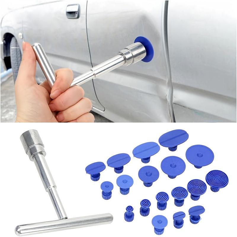Car Dent Puller Kit T Bar Tool w/ Pulling Tabs for Auto Body Hail Damage Repair