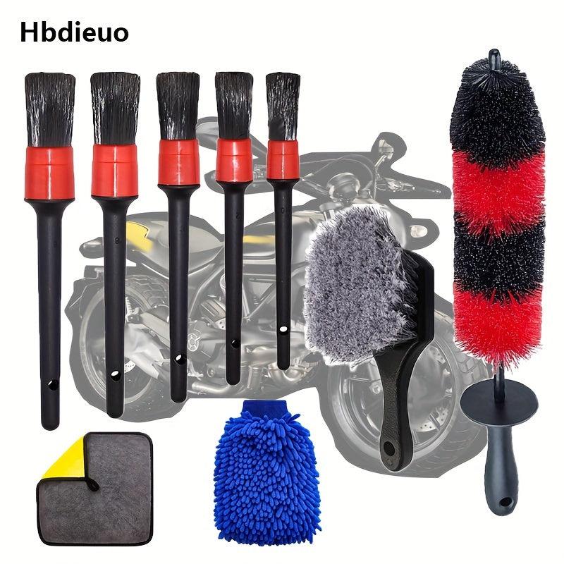 RUITUSI Motorcycle Detailing Brush Long Car Cleaning Brush Kit For Bumpers