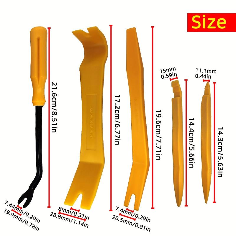 5Pcs Car Interior Removal Tool Kit Pry Fasteners Tools for Door Cleats Dashboard