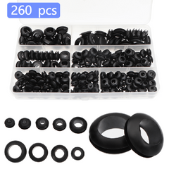 260pcs Rubber Grommet Assortment Set for Cable Gasket and Wire Protection