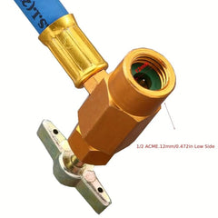 R134A AC Refrigerant Charging Hose Kit with Meter 1/2 Charging Measur
