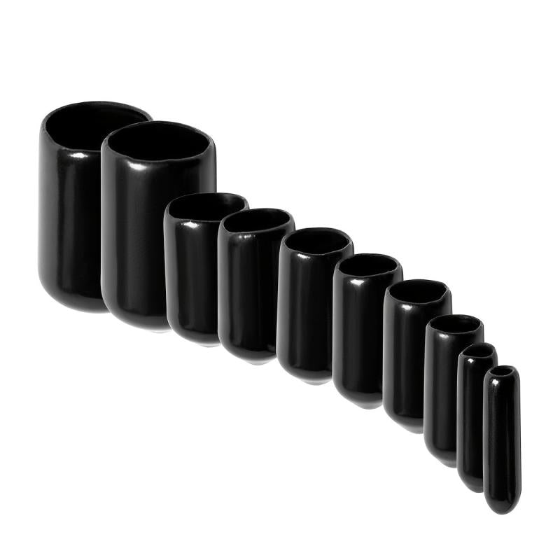 100 Flexible Rubber End Caps Kit for Tube Screw Bolt Protection