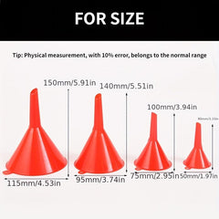4pcs Plastic Funnel Set for Gas Lubricants & Fluids
