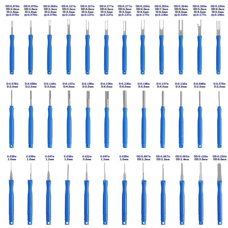 Blue Automotive Wire Harness Plug Terminal Removal Tool
