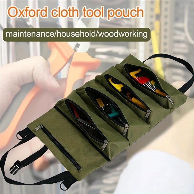 1PC Tool Roll Up Bag Wrench Roll Pouch Zipper Carrier Tote