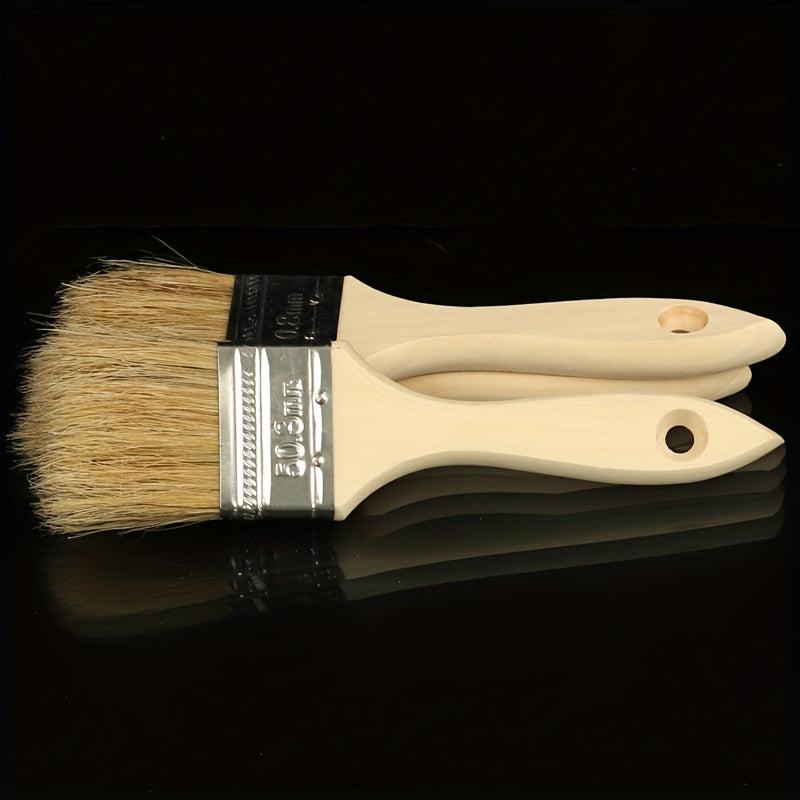 5pcs Boiled Bristle Hair Brush Set Wooden Handle Paint Br