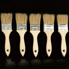 5pcs Boiled Bristle Hair Brush Set Wooden Handle Paint Br