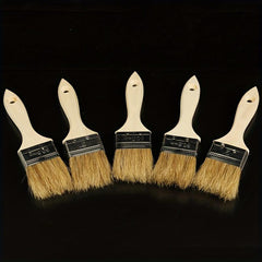 5pcs Boiled Bristle Hair Brush Set Wooden Handle Paint Br