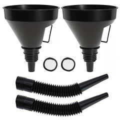 2pcs Flexible Auto Fuel Funnel Handle Wide Mouth Refueling Tool