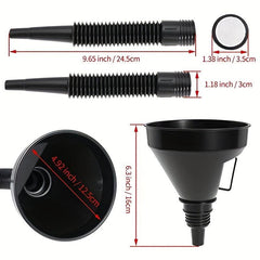 2pcs Flexible Auto Fuel Funnel Handle Wide Mouth Refueling Tool