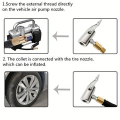 Car Air Pump American Threaded Nozzle Adapter Quick Change Head Clamp Type