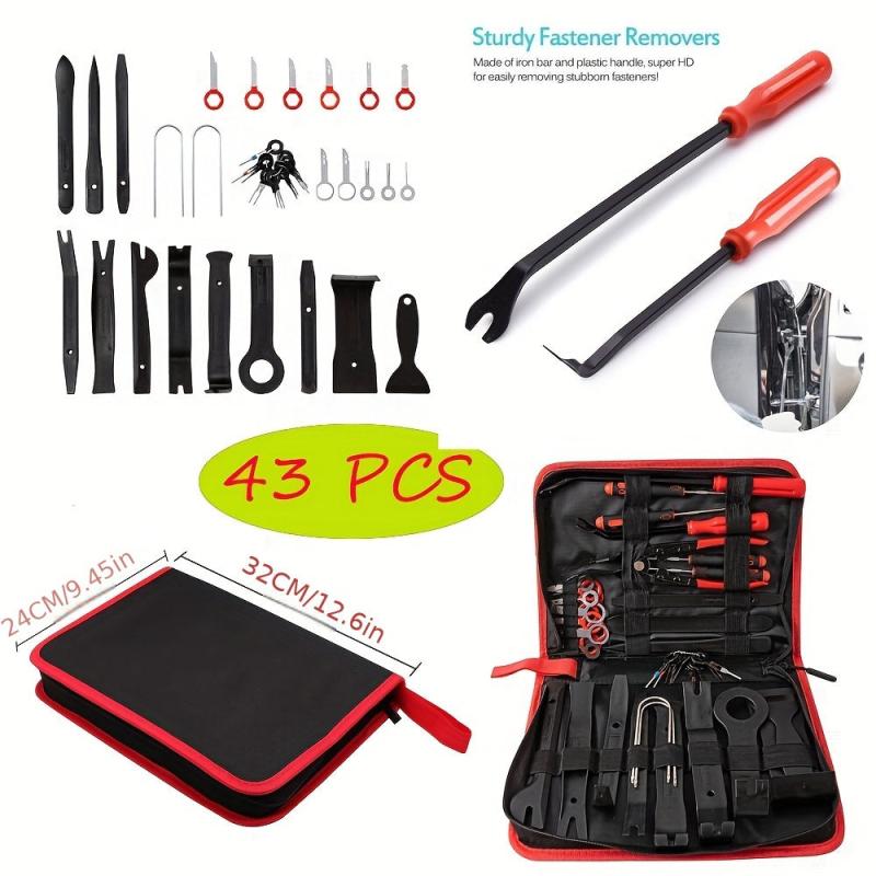 43pcs Trim Removal Tool Set Auto Push Pin Bumper Retainer Fastener Remover Cable