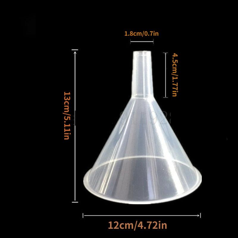 5pcs Car Funnels Set - 30mm to 120mm Sizes - Transparent Plastic Conical Funnels