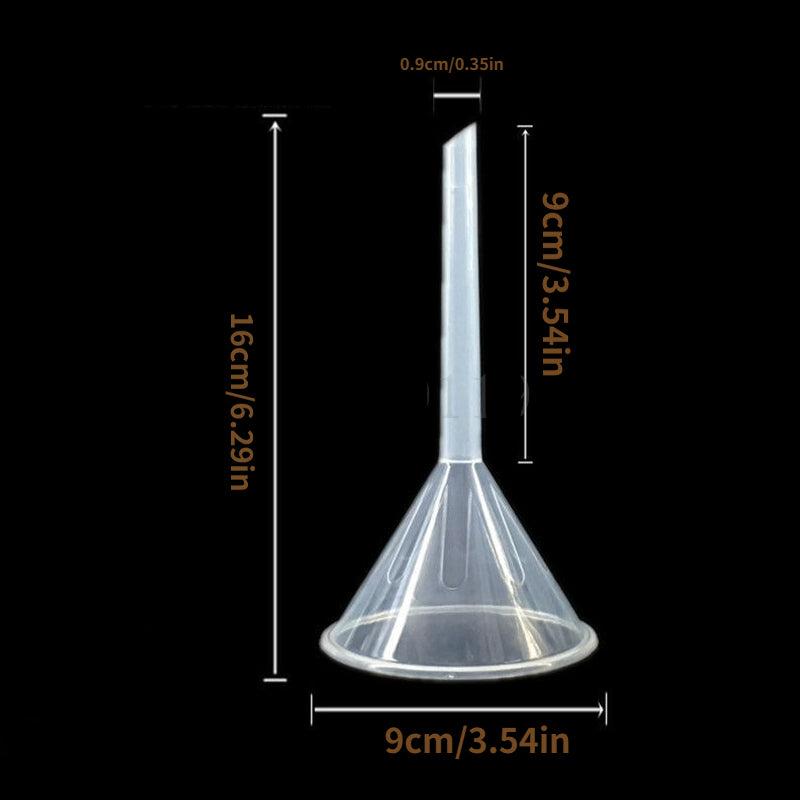 5pcs Car Funnels Set - 30mm to 120mm Sizes - Transparent Plastic Conical Funnels