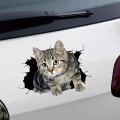 3D Cat Sticker Personality Block Scratch Auto Motorcycle Decorative Sticker