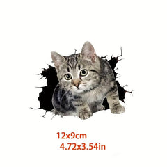 3D Cat Sticker Personality Block Scratch Auto Motorcycle Decorative Sticker