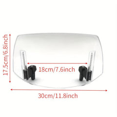 Adjustable Clip-on Motorcycle Windshield Extension - Windscreen Extender