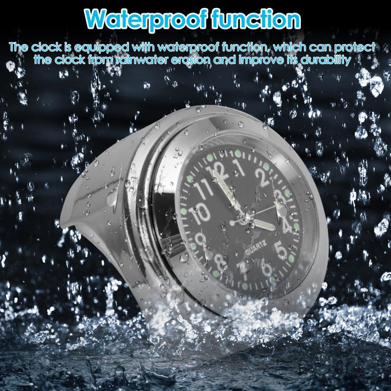 Aluminum Motorcycle Clock Waterproof Handlebar Watch