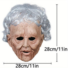 Men's Old Woman Mask Soft Latex Cosplay Halloween Motorcycle Helmet