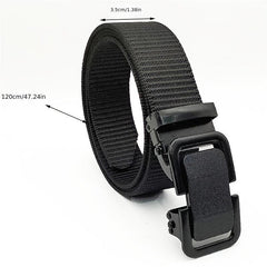 Men's Green Nylon Woven Tactical Belt for Motorcycles