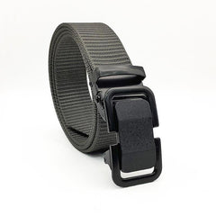 Men's Green Nylon Woven Tactical Belt for Motorcycles