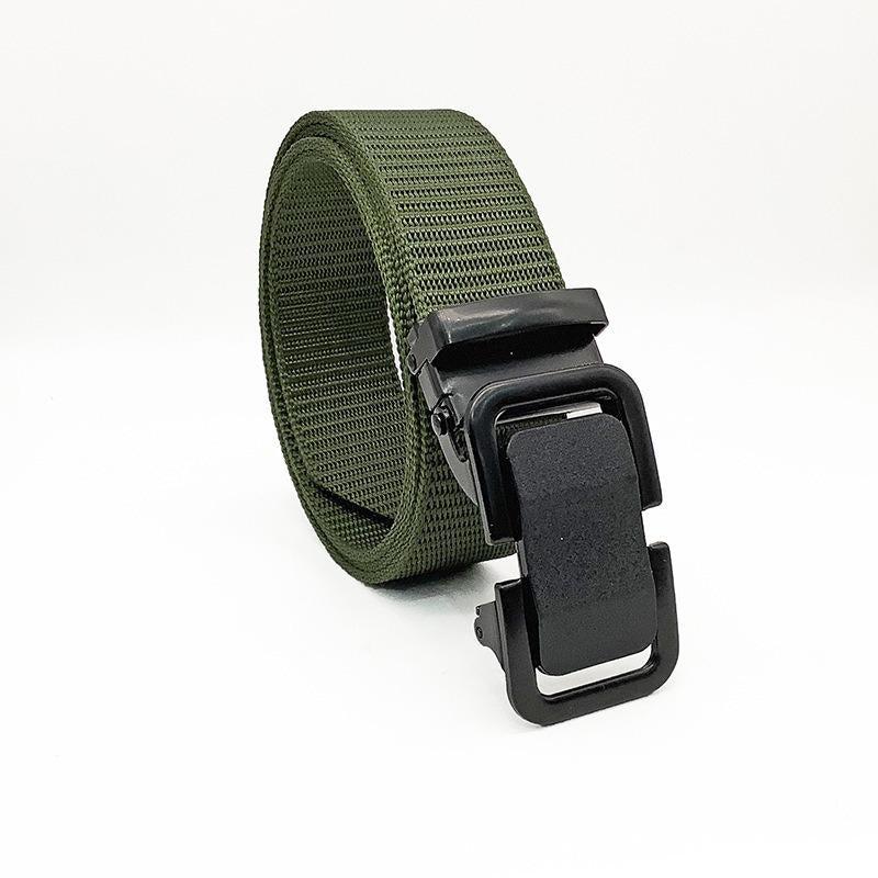 Men's Green Nylon Woven Tactical Belt for Motorcycles