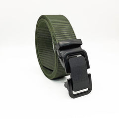 Men's Green Nylon Woven Tactical Belt for Motorcycles