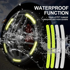 Car Wheel Hub Reflective Sticker Set Auto Exterior Accessories