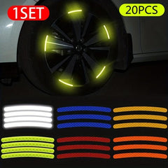 Car Wheel Hub Reflective Sticker Set Auto Exterior Accessories