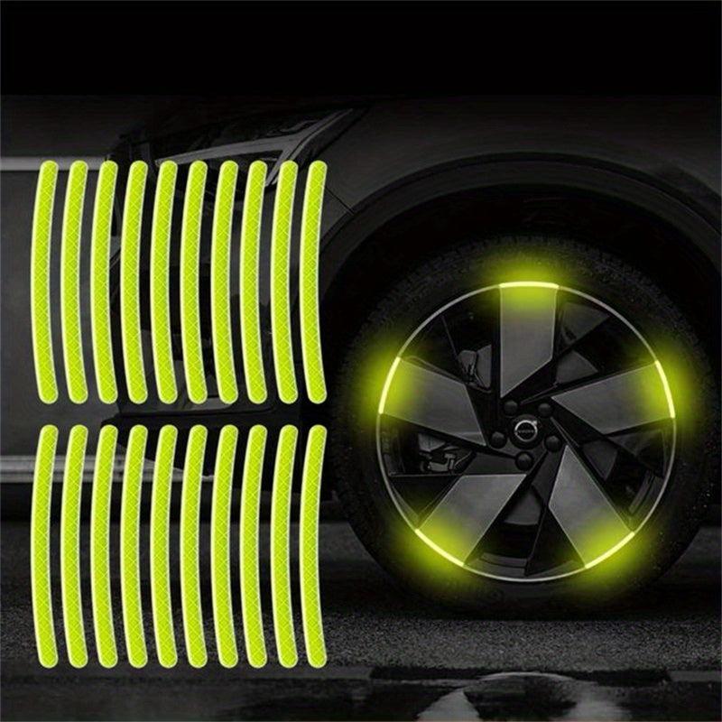 Car Wheel Hub Reflective Sticker Set Auto Exterior Accessories