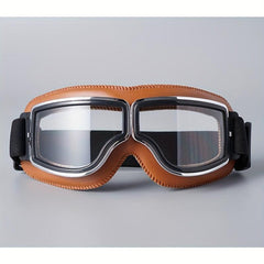 Vintage Aviator Motorcycle Goggles Foldable Antifog Lenses